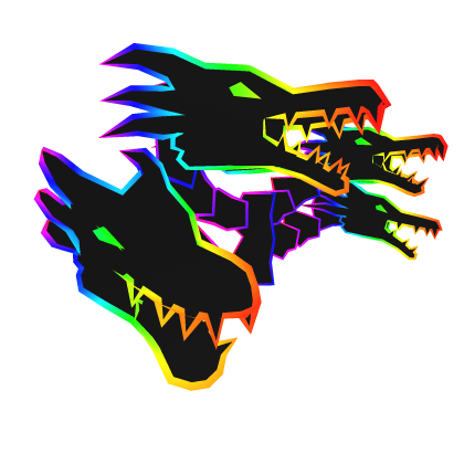 Cartoony Rainbow Dragon Heads thumbnail