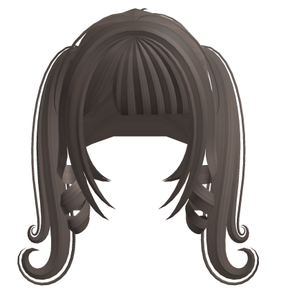 Cute Kawaii Curly Long Pigtails in Brown Roblox item