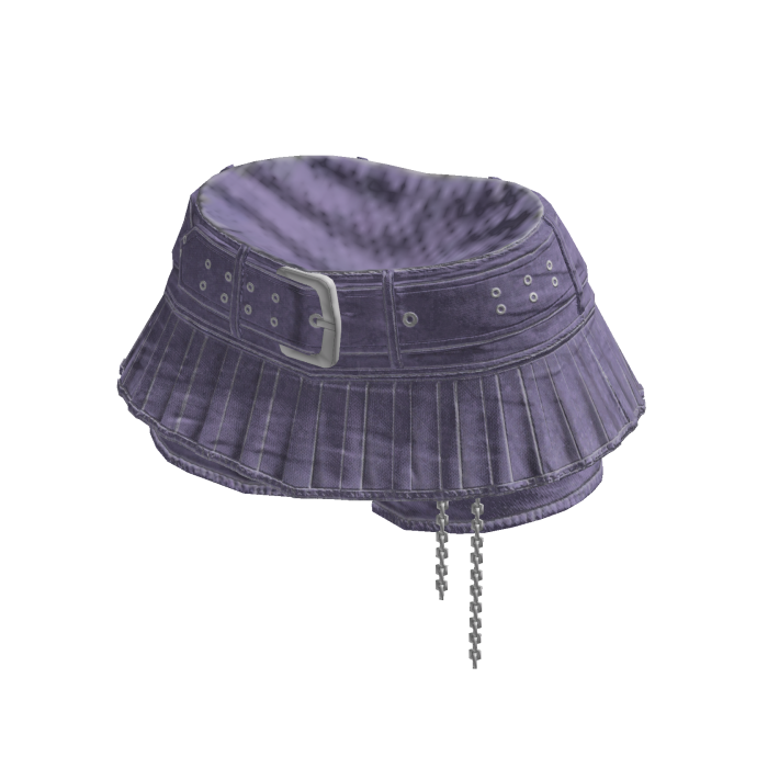 Y2K Pleated Mini Skirt w/ Belt & Chain (Purple)