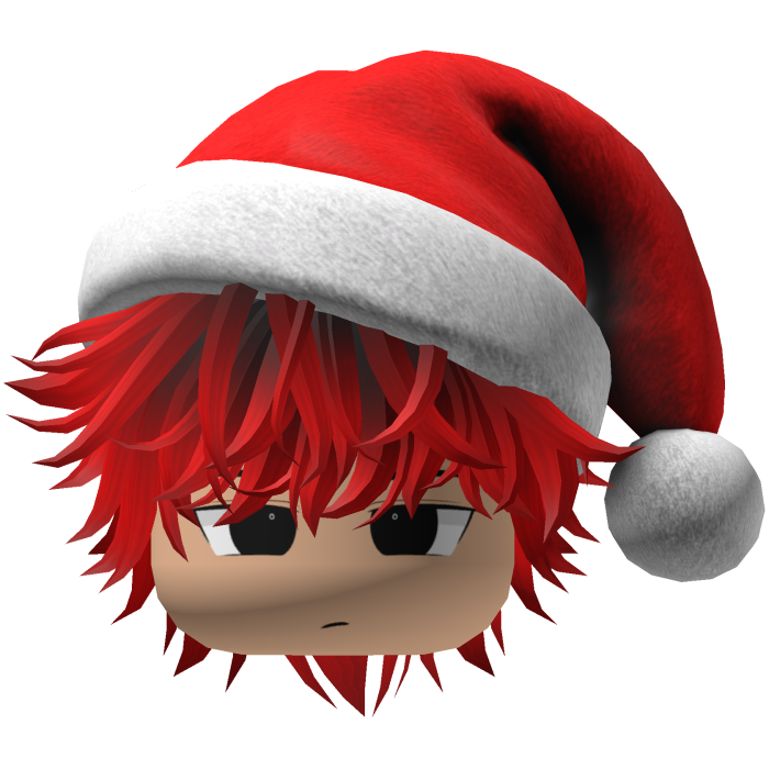 fluffy hair Christmas beret hat (black-Red)