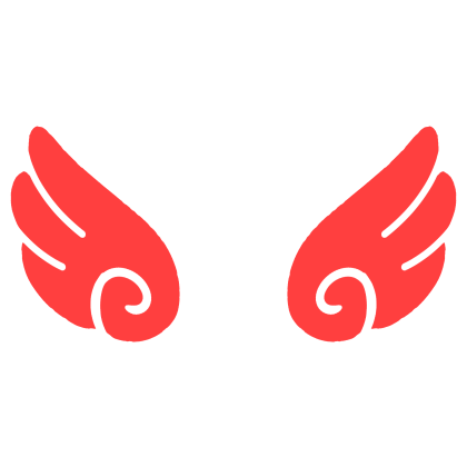 ♡ Cute Glowing Swirly Angel Wings in Red