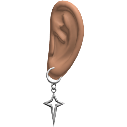 Y2K Silver Cross Earrings Ears