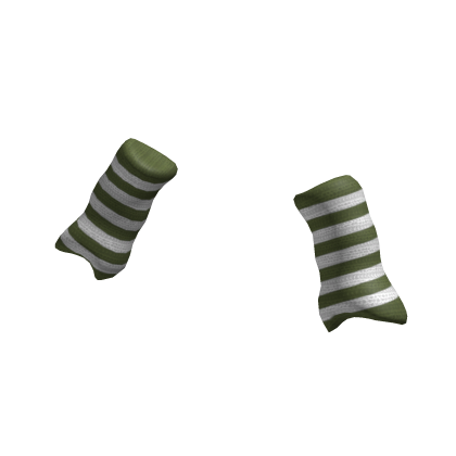 Striped Arm Warmers Green & White thumbnail
