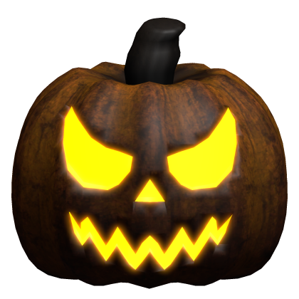 Realistic Glowing Wicked Grin Pumpkin Head