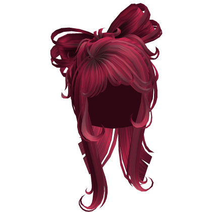 Long Cute Bow Shaped Ponytail Hair - Fuschia Roblox item