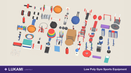Low Poly Gym Sports Equipment Fitness x60 preview 1
