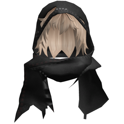Dark Hood w/ Messy Hair Blonde Roblox item