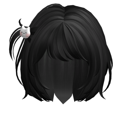 Anime Bob With Cat Clip(Black)