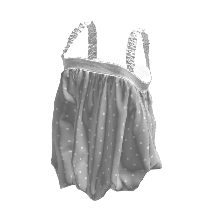 💜 Ruffled Strap Bubble Cami Top_Gray