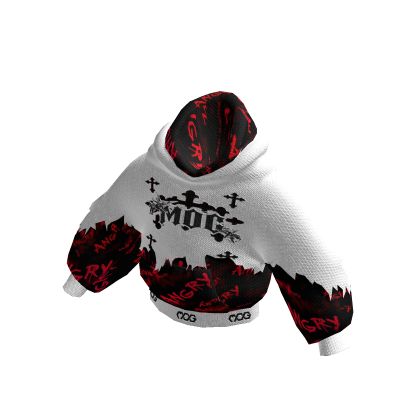 MOG - White Red Double Layer Hoodie thumbnail