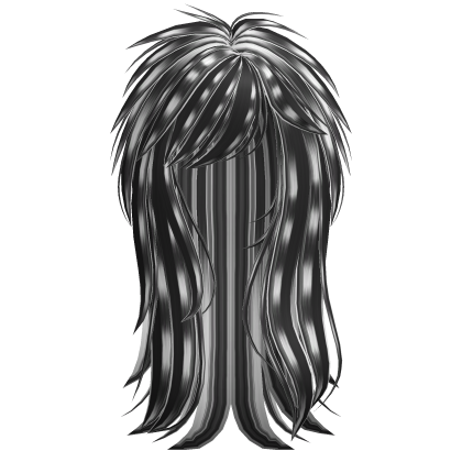 Scene Vkei Fluffy Long Hair (Black and White) Roblox item