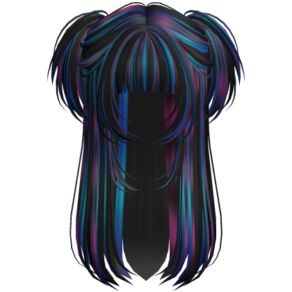 Vamp Long Straight Pigtails Rainbow Raccoon Roblox item