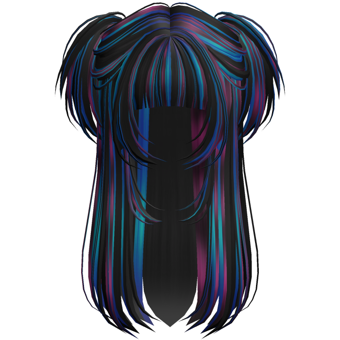 Vamp Long Straight Pigtails Rainbow Raccoon