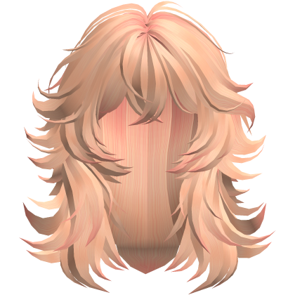 Messy Grunge Layered Anime Wolf Cut in Soft Orange Roblox item