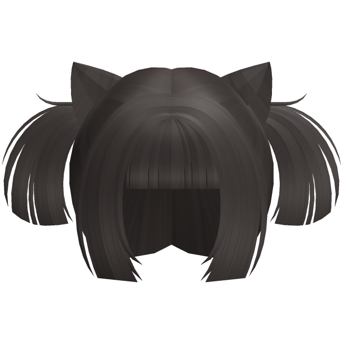 dark ash cutie neko anime mini pigtails