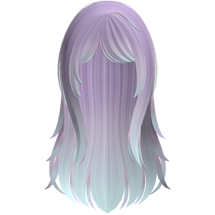 purple blue wispy moe long layered hair