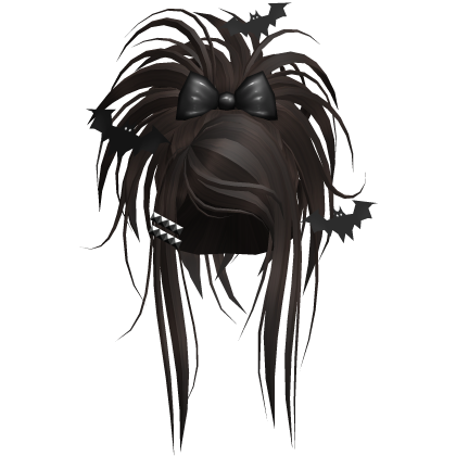 Gothic Bat Spiky Updo W/ Bow In Dark Brown Roblox item