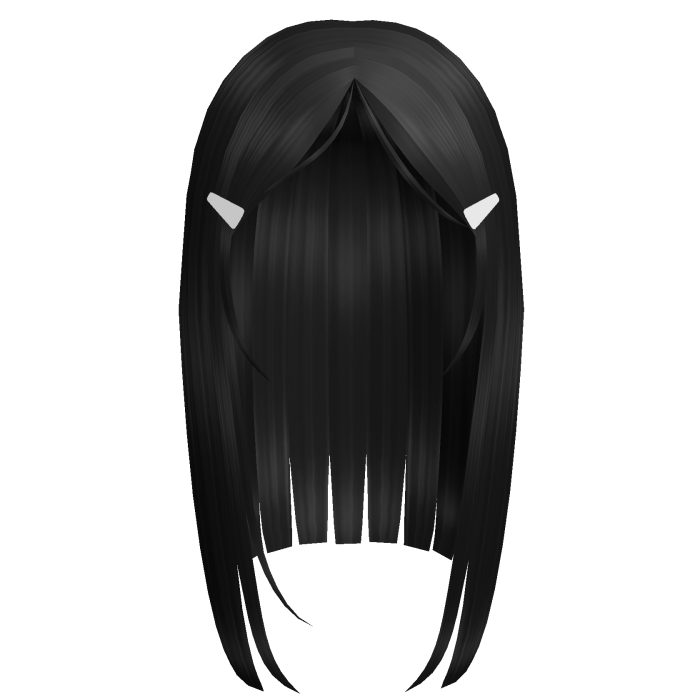 Cute Y2K Black Straight Hair Clips ❀