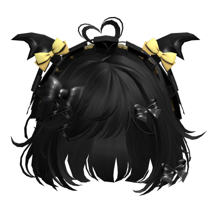 Goth Bob w/Maid Headband (Black)