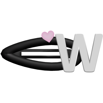 ♡ black w initial hair clip Roblox item