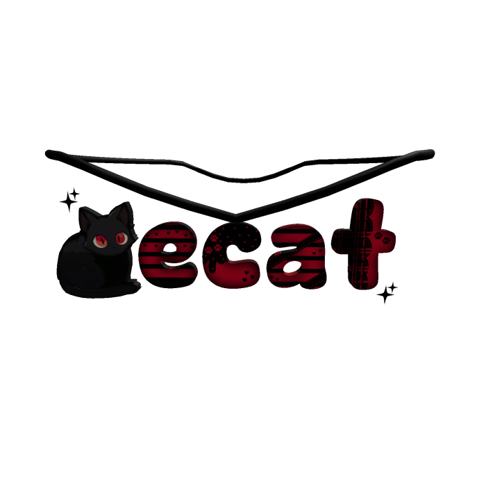 1.0 ♡ red&black ecat necklace