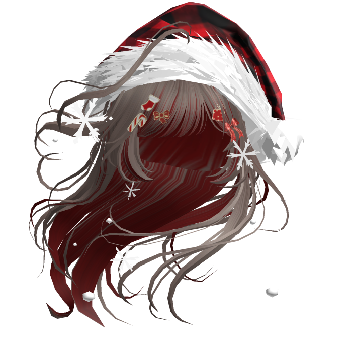 Lush Windy Hair w/Santa Hat (Milktea&Red)