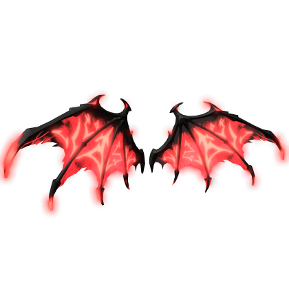 New!! Glowing Black Red Bat Wings - Dragon