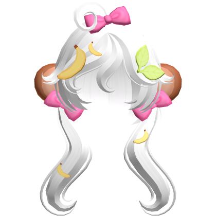 🍌🐵🍃 cute lala monkey pigtails in white