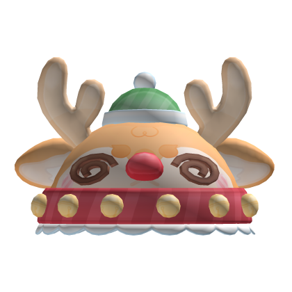 orange soft fluffy winter christmas reindeeer hat  Roblox item