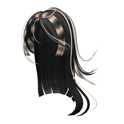 y2k messy scene hair in black x blonde Roblox item