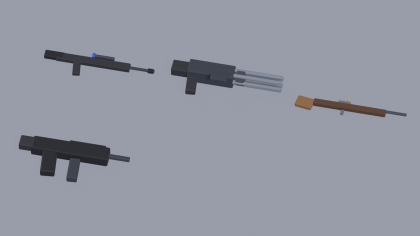 Low Poly Gun Pack Guns Rifles Pistols Sci-Fi preview 7