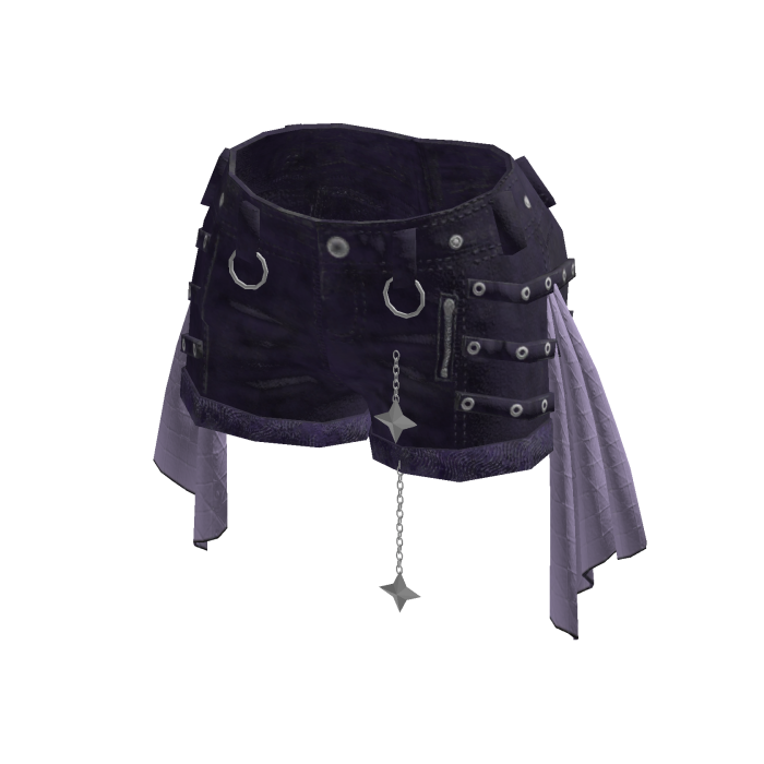 Goth Emo Strap Shorts w/ Star Chain (Purple)