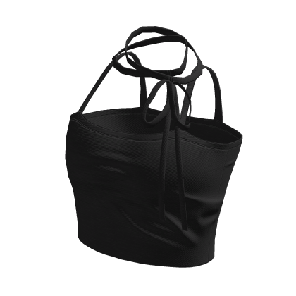 ☆ black tank top with a neck ribbon