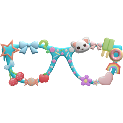 Blue Decora Harajuku Candy Rainbow Glasses
