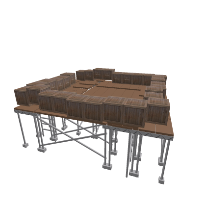 Crates on stacked thing