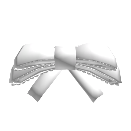 White Double Ruffle Bow  Roblox item
