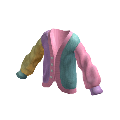 Oversized Cardigan Pastel Colour Block