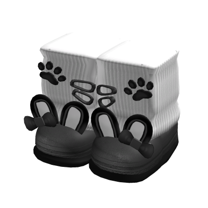 black and white bunny platform boots w legwarmers