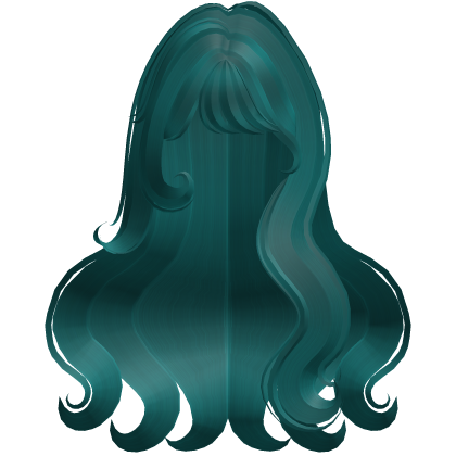♡ Cute Fluffy Wavy Hair w/ Bangs (Dark Teal) Roblox item