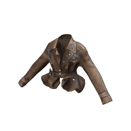 Couture Jacket in Leather with Flower Applique thumbnail
