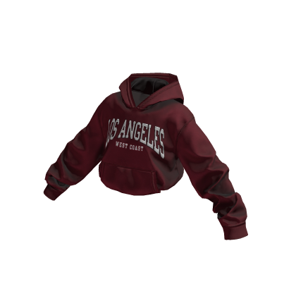 Oversize Crop Hoodie (Maroon) thumbnail