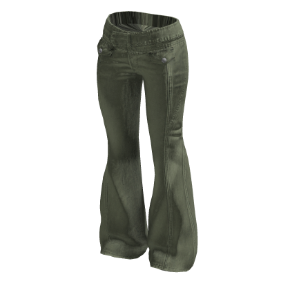Washed Wide Leg Jeans (Olive)