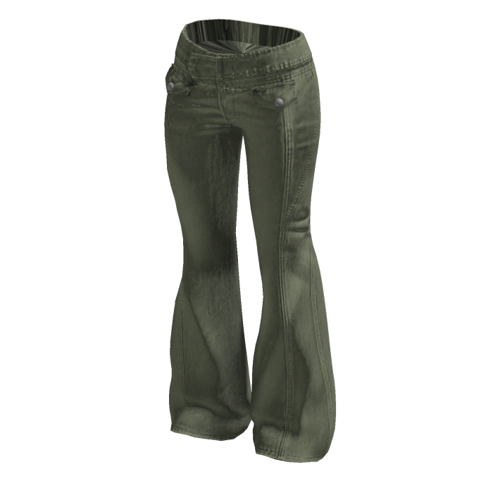 Washed Wide Leg Jeans (Olive)