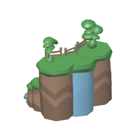 🎀 Low Poly Waterfall Island Chill Roleplay Rock