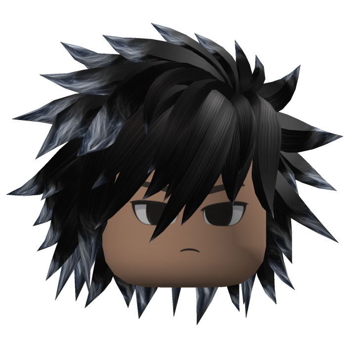 Spiky Layered Anime Hair (Black/Silver)