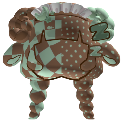 ♡ sleepy mint choco ram checkered low poly pigtail