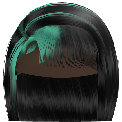𝓭 Side Part Bob w/ Bangs (Black/Teal)