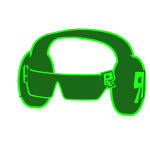 Green Cyber Retro Headphones/Shades