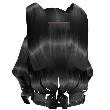 Curly Long Hair With Pigtails (Black) Roblox item