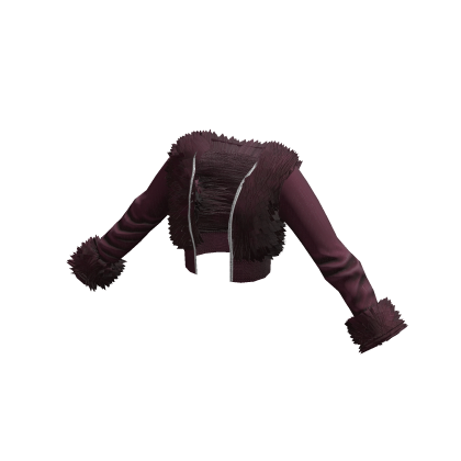 Burgundy Gyaru Fluffy Fur Crop Jacket • DD22